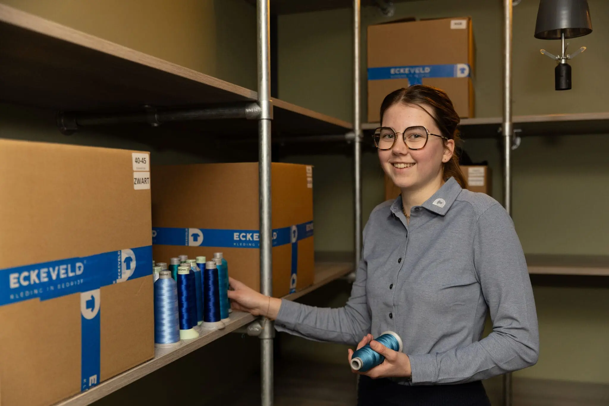 Hanna aan het werk bij Eckeveld